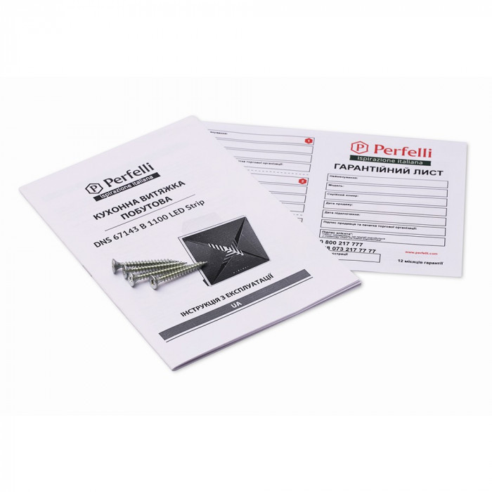 Витяжка декоративна похила PERFELLI DNS 67143 B 1100 BL LED Strip