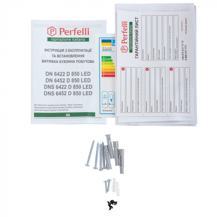 Витяжка декоративна похила PERFELLI DN 6452 D 850 IV LED