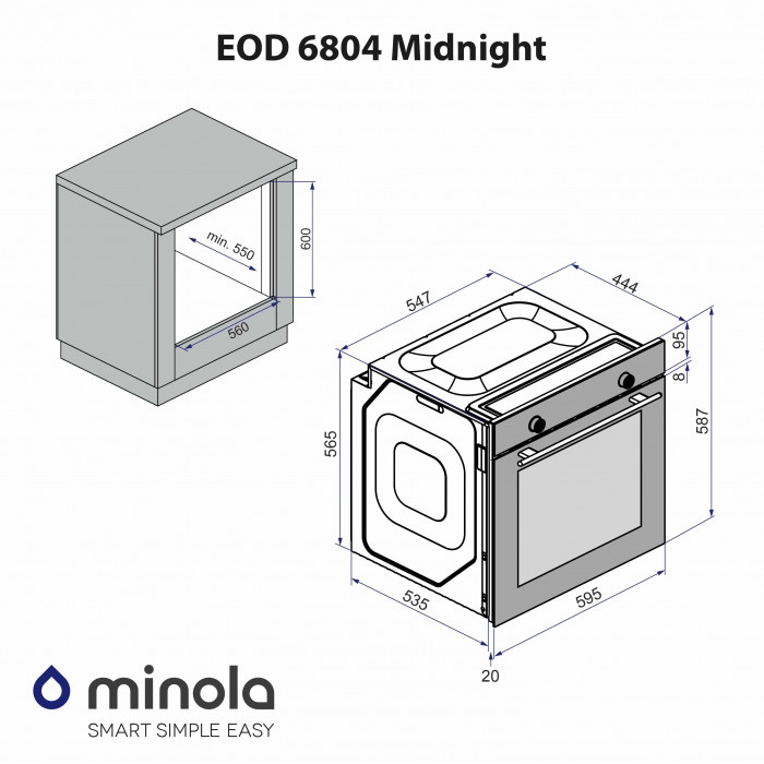Духова шафа електрична MINOLA EOD 6804 Midnight