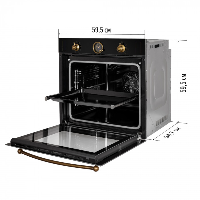 Духова шафа електрична PERFELLI VINTAGE 6A8N NERO