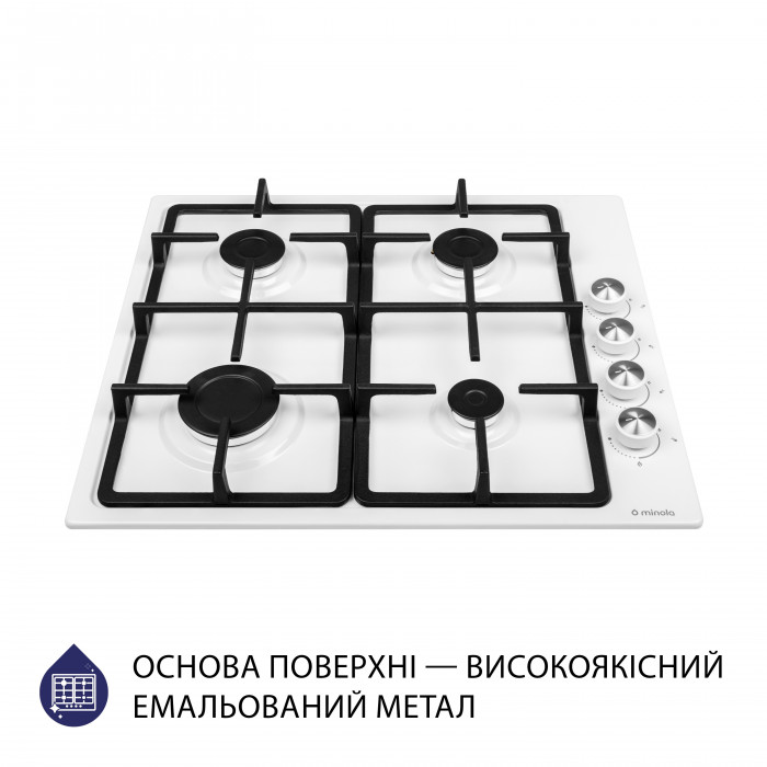 Поверхня газова на металі MINOLA MGM 615204 WH