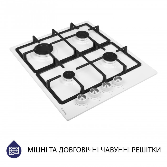Поверхня газова на металі MINOLA MGM 615204 WH