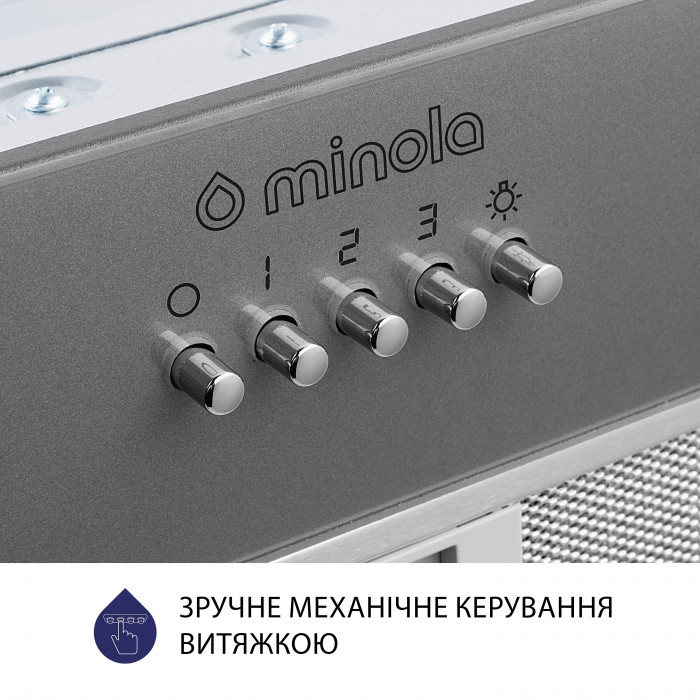 Витяжка повновбудована MINOLA HBI 5262 GR GLASS 700 LED