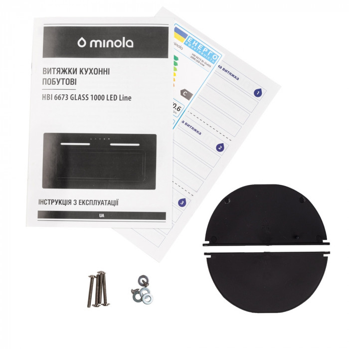 Витяжка повновбудована MINOLA HBI 6673 BL GLASS 1000 LED Line