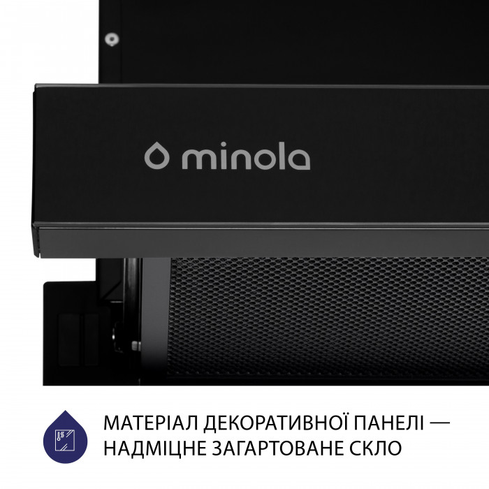Витяжка телескопічна MINOLA HTLS 6634 BLF 1000 LED GLASS