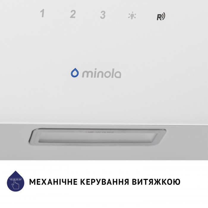 Витяжка декоративна похила MINOLA HVS 5224 WH 700 LED