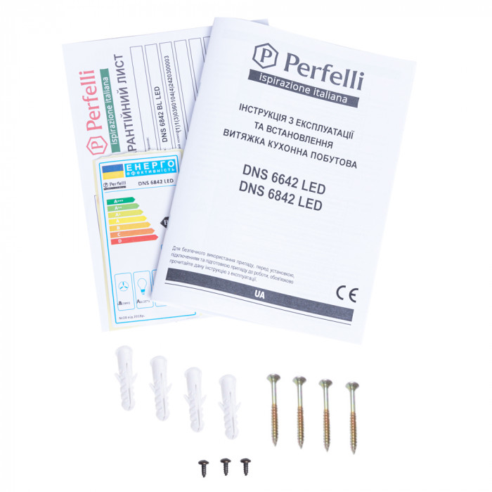 Витяжка декоративна похила PERFELLI DNS 6642 BL LED