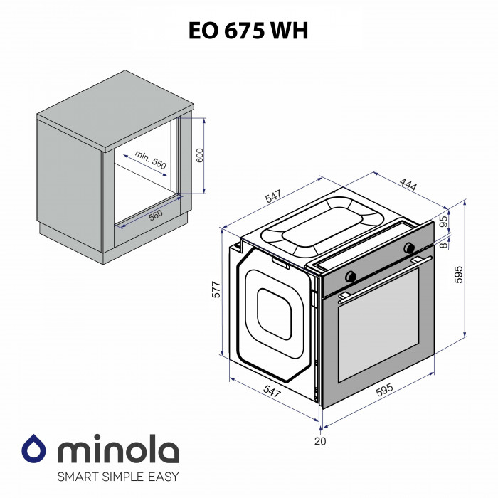 Духова шафа електрична MINOLA EO 675 WH