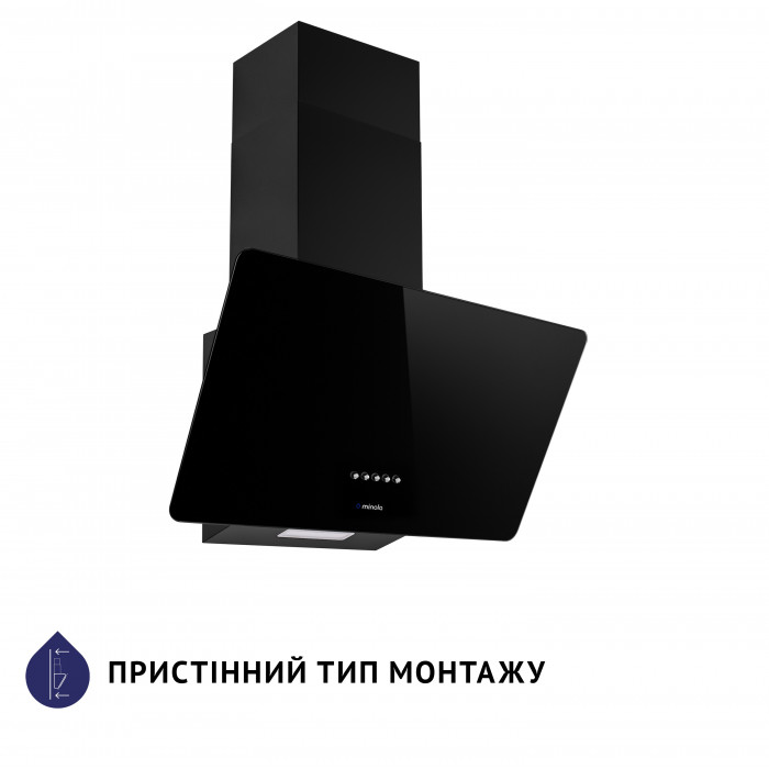 Витяжка декоративна похила MINOLA HDN 6224 BL 700 LED