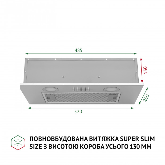 Витяжка повновбудована PERFELLI BI 5252 I 700 LED