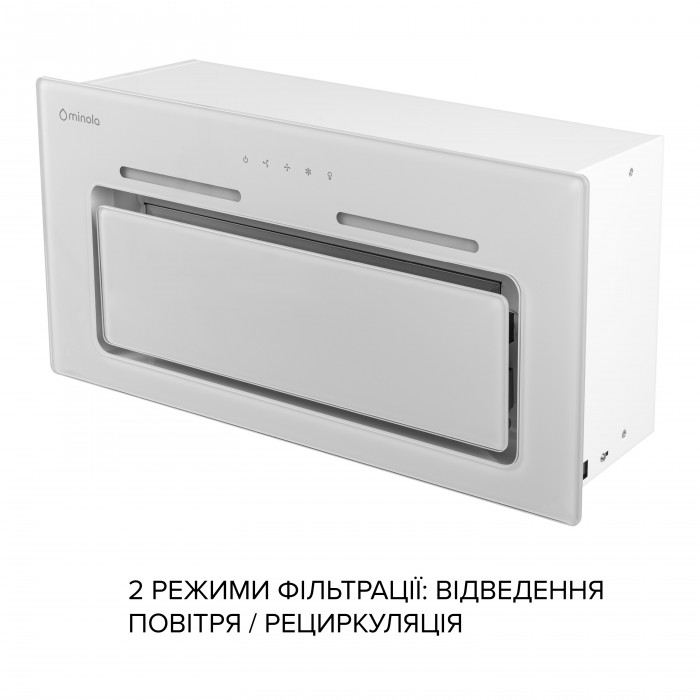 Витяжка повновбудована MINOLA HBI 6473 WH GLASS 800 LED Line