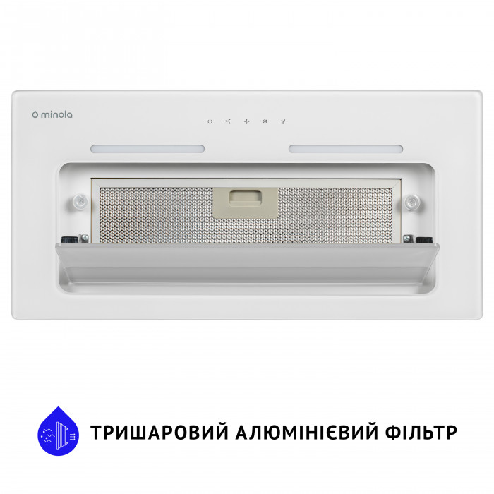 Витяжка повновбудовувана MINOLA HBI 6873 WH GLASS 1200 LED Line