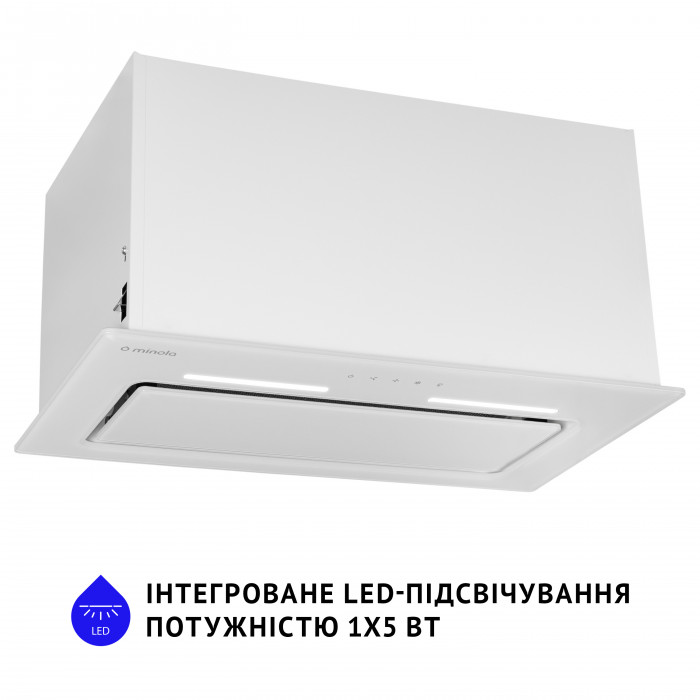 Витяжка повновбудовувана MINOLA HBI 6873 WH GLASS 1200 LED Line