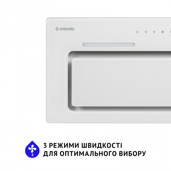 Витяжка повновбудовувана MINOLA HBI 6873 WH GLASS 1200 LED Line