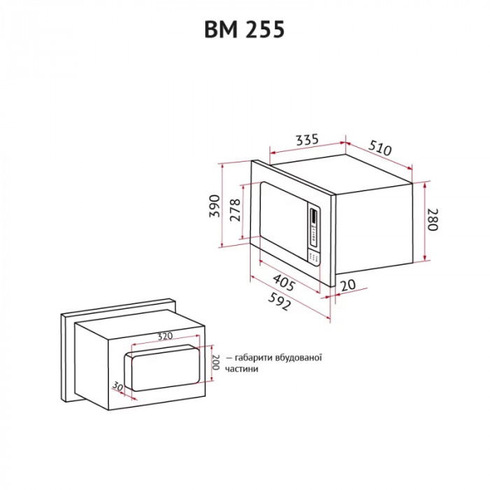 Повновбудована мікрохвильова піч PERFELLI BM 255 BIX