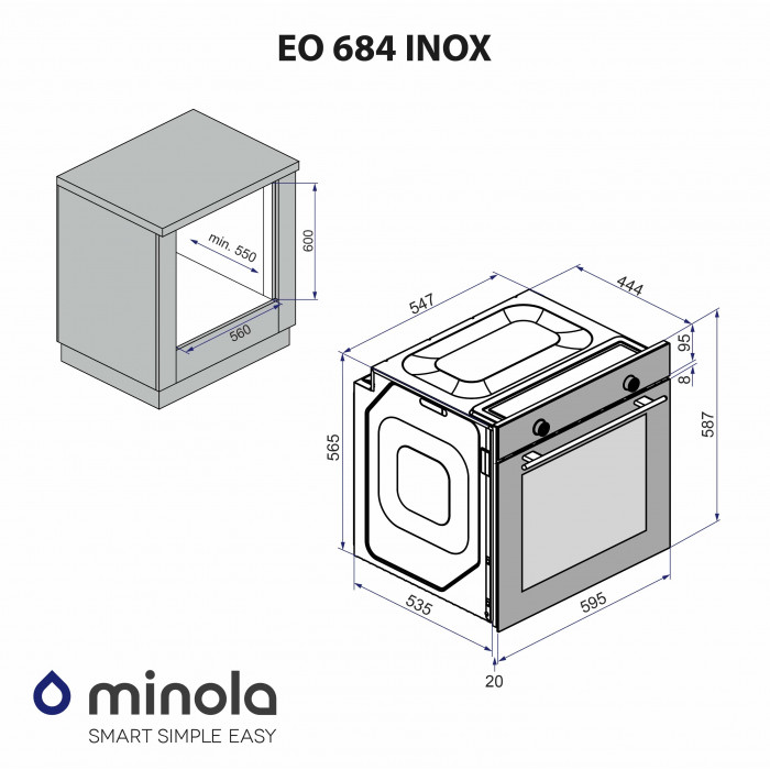 Духова шафа електрична MINOLA EO 684 INOX