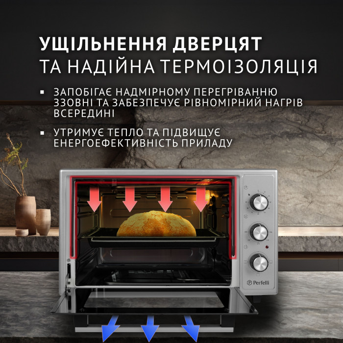 Електрична піч PERFELLI CLASSIC 37 GREY