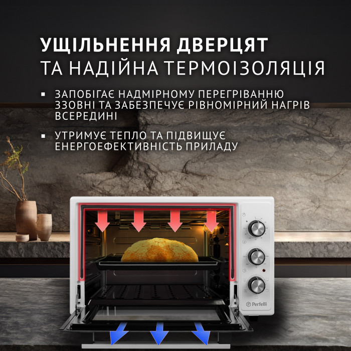 Електрична піч PERFELLI TRIMO 37 WHITE