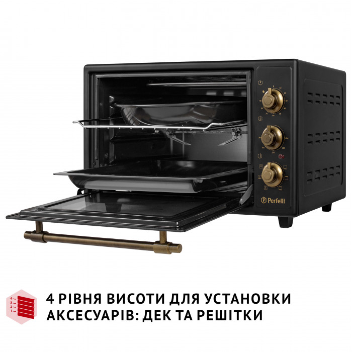 Електрична піч PERFELLI LAGGIO 37 BLACK RETRO