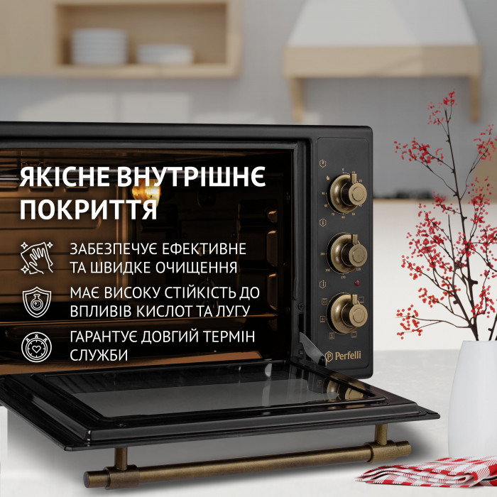 Електрична піч PERFELLI LAGGIO 37 BLACK RETRO