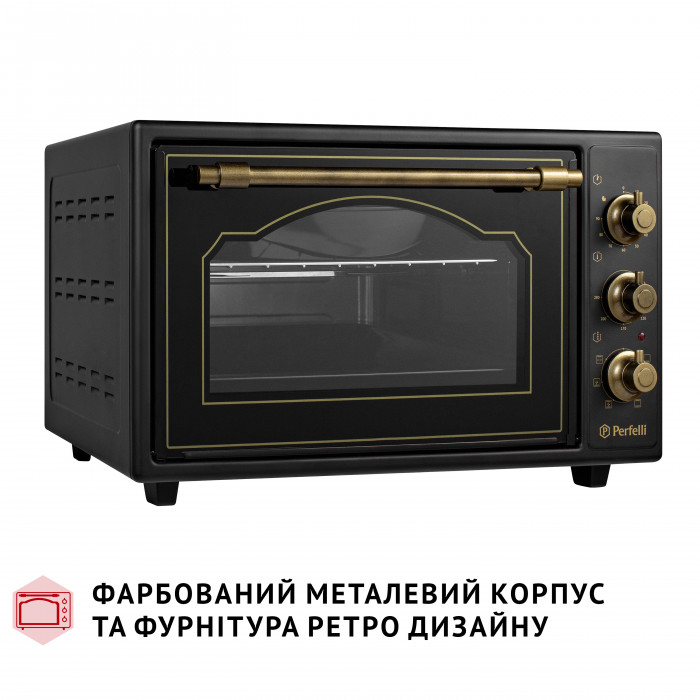 Електрична піч PERFELLI LAGGIO 37 BLACK RETRO