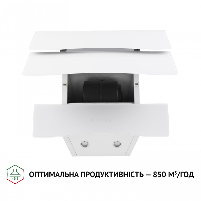Витяжка декоративна похила PERFELLI DNS 6482 D 850 WH LED