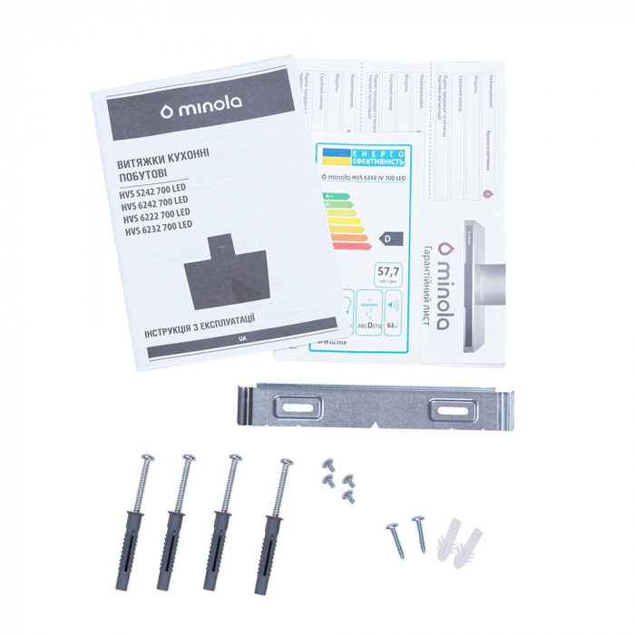 Витяжка декоративна похила MINOLA HVS 6242 IV 700 LED