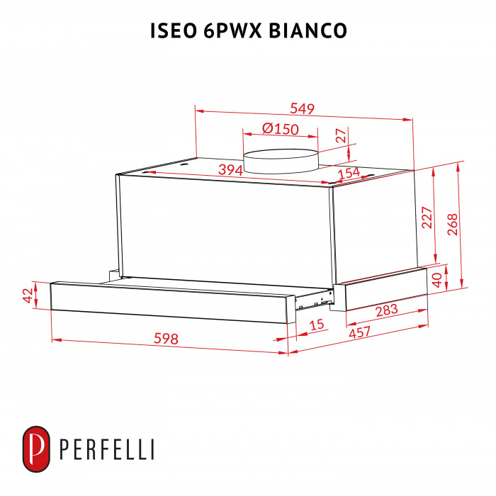 Витяжка телескопічна PERFELLI ISEO 6PWX BIANCO