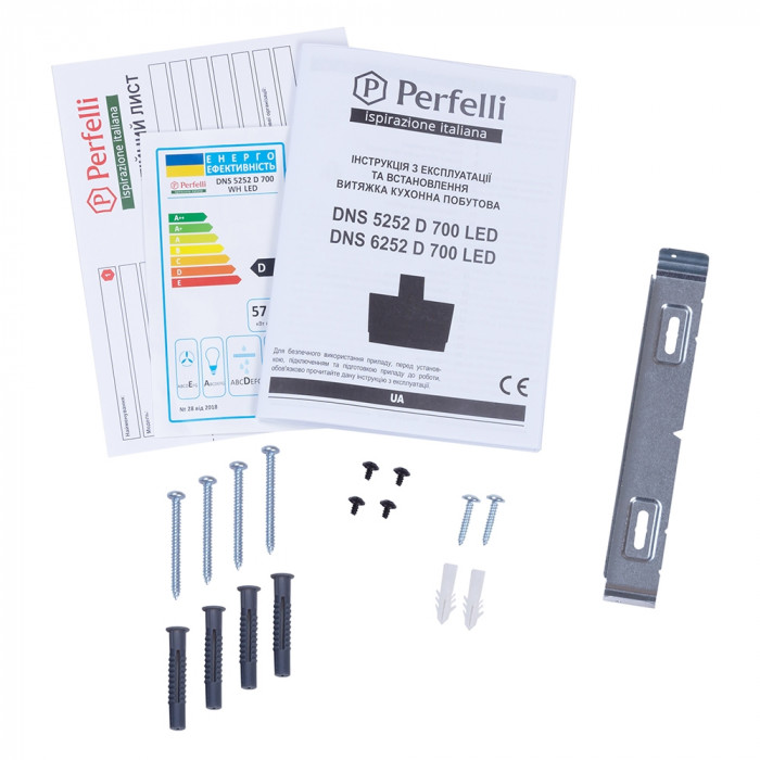 Витяжка декоративна похила PERFELLI DNS 5252 D 700 WH LED