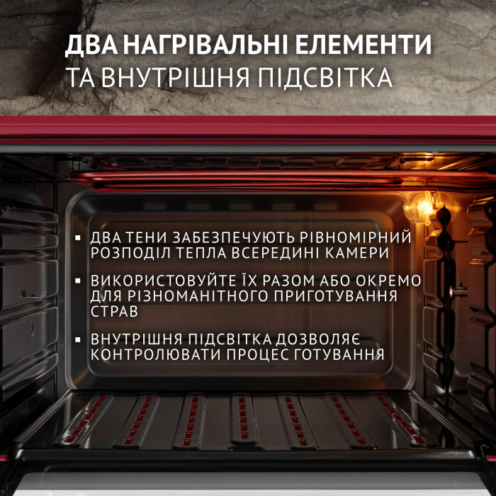 Електрична піч PERFELLI MIRAGE 37 RED