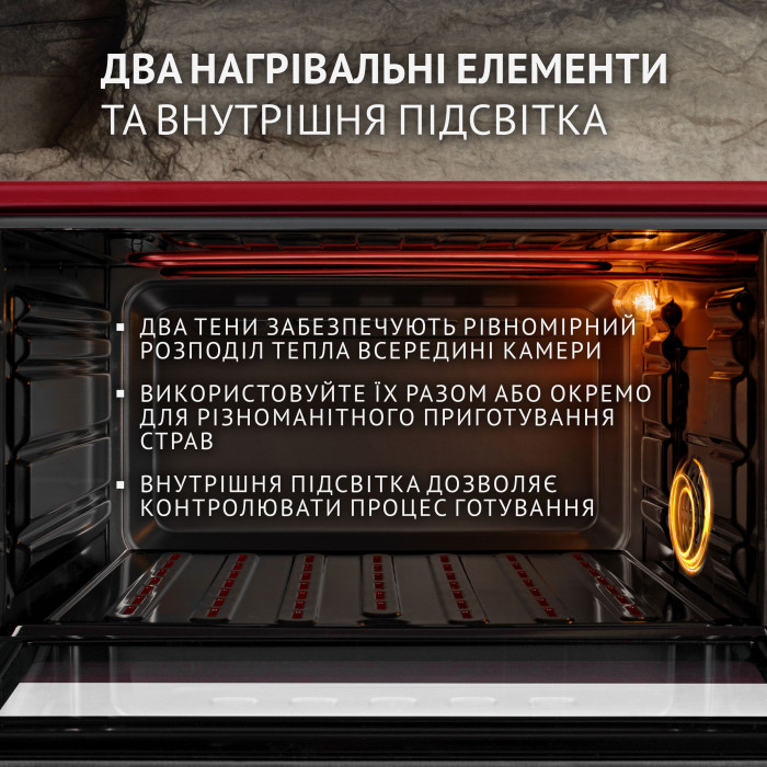 Електрична піч PERFELLI TRIMO 48 RED