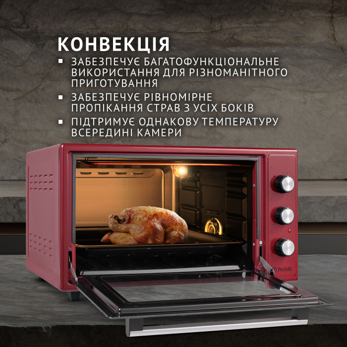 Електрична піч PERFELLI TRIMO 48 RED