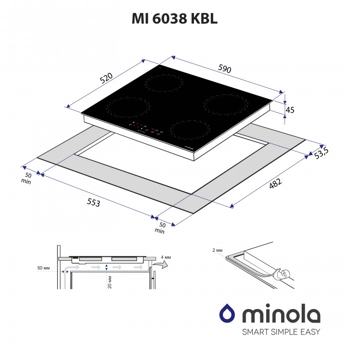 Поверхня індукційна MINOLA MI 6038 KBL