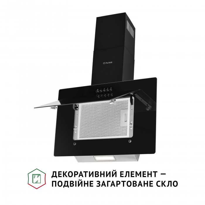 Витяжка декоративна похила PERFELLI DN 6142 BL LED