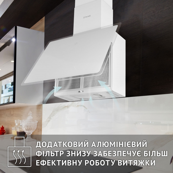 Витяжка декоративна похила PERFELLI RIVA BIANCA