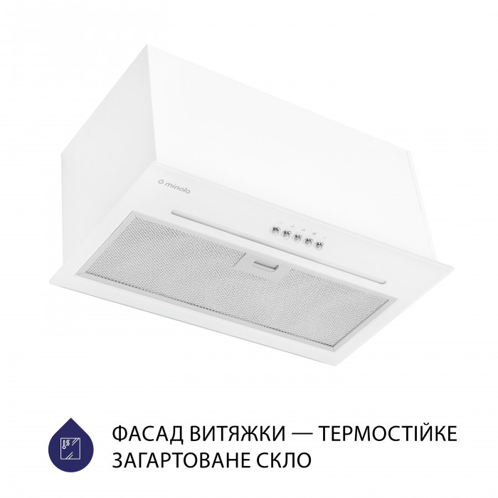 Витяжка повновбудована MINOLA HBI 5664 WH GLASS 1000 LED Line
