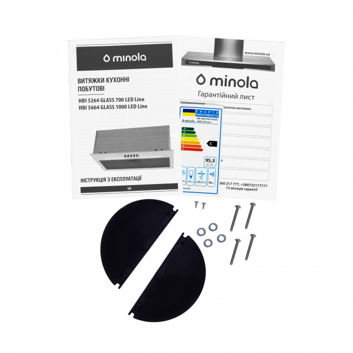 Витяжка повновбудована MINOLA HBI 5664 WH GLASS 1000 LED Line