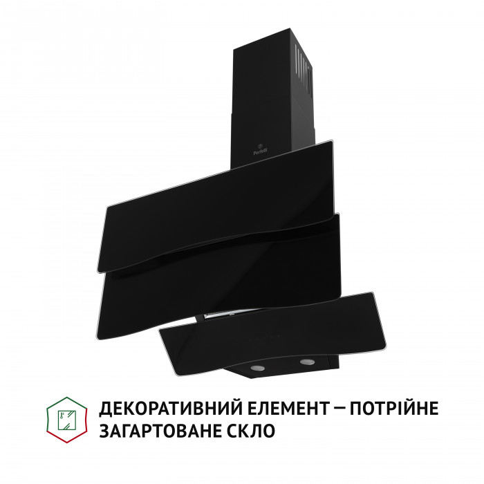 Витяжка декоративна похила PERFELLI DNS 6482 D 850 BL LED
