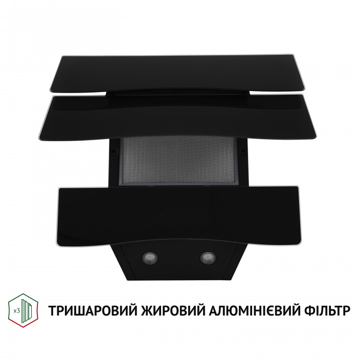 Витяжка декоративна похила PERFELLI DNS 6482 D 850 BL LED