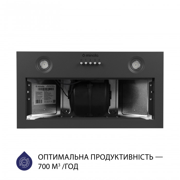 Витяжка повновбудована MINOLA HBI 5204 GR 700 LED