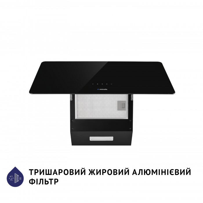 Витяжка декоративна похила MINOLA HVS 6224 BL 700 LED