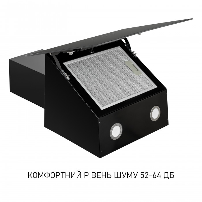 Витяжка декоративна похила MINOLA HVS 6812 BL 1200 LED
