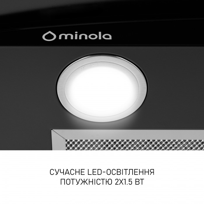 Витяжка декоративна зі склом MINOLA MTG 6242 BL LED