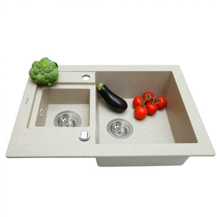 Мийка кухонна гранітна PERFELLI GRANZE PGG 506-67 LIGHT BEIGE