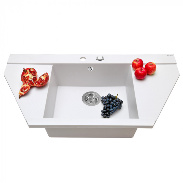 Мийка кухонна гранітна PERFELLI MAJESTIC TGM 125-96  WHITE
