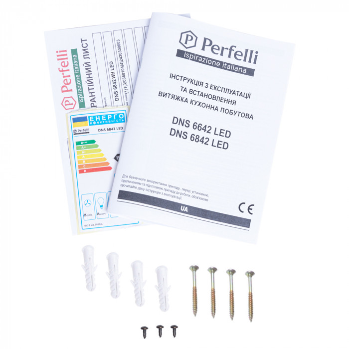 Витяжка декоративна похила PERFELLI DNS 6842 WH LED