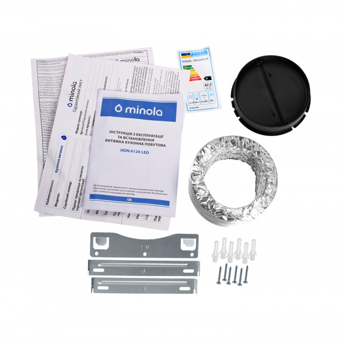 Витяжка декоративна похила MINOLA HDN 6124 BL LED