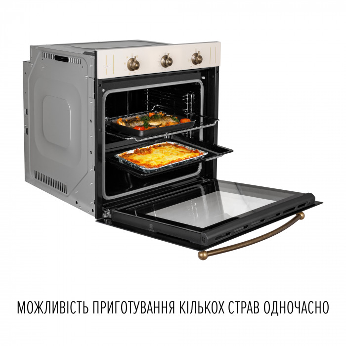 Духова шафа електрична PERFELLI RETRO 6M8L BEIGE