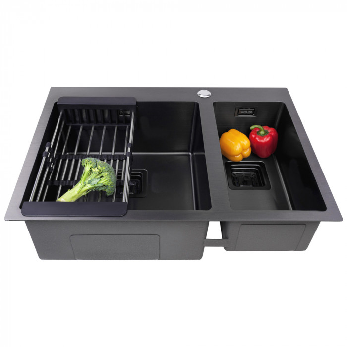 Мийка кухонна нержавіюча сталь WEILOR FILIGRAN WRC DB6950 GRAPHIT