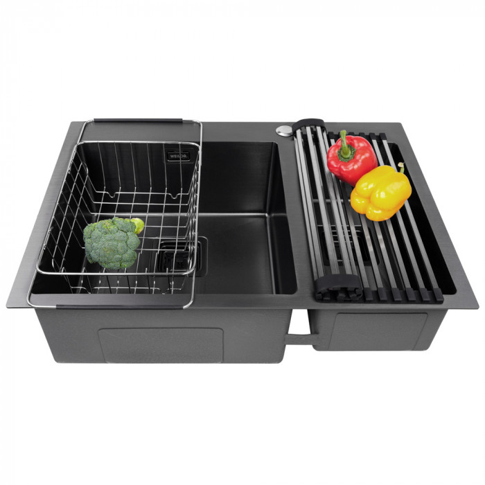 Мийка кухонна нержавіюча сталь WEILOR FILIGRAN WRC DB6950 GRAPHIT